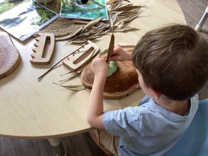 Exploring clay and natural materials
